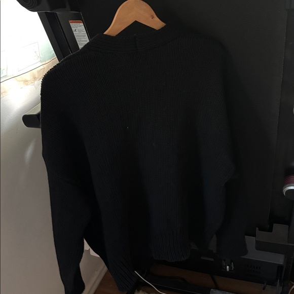 Black Cardigan Sweater with Pockets - Picture 3 of 17